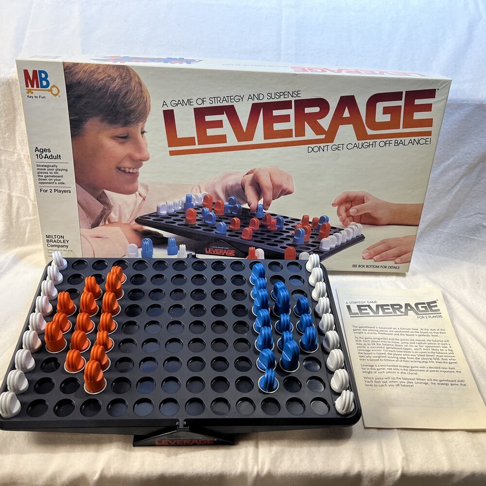 LEVERAGE Board Game by Milton Bradley 100% COMPLETE 1982 VINTAGE